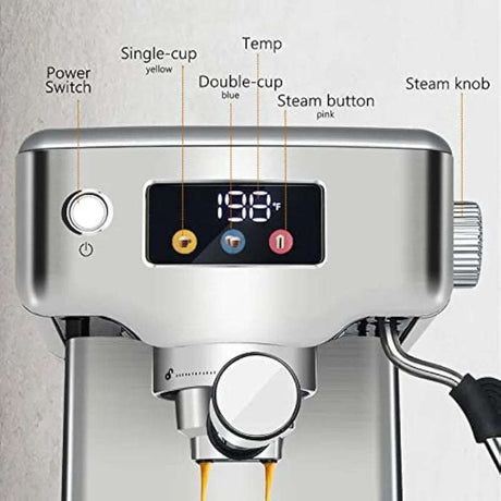 Stainless Steel Espresso Machine with Milk Frother Stainless Steel Espresso Machine with Milk Frother Julia M Home & Kitchen   