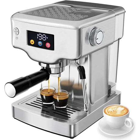 Stainless Steel Espresso Machine with Milk Frother Stainless Steel Espresso Machine with Milk Frother Julia M Home & Kitchen United States  