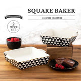 Stoneware Square Baker, Piece Set Baking Dishes 2-Piece Set Baking Dishes Julia M Home & Kitchen   