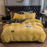 Velvet Milk Solid Color Quilt Cover Quilts and Blankets Julia M Home & Kitchen Yellow 150x200cm 