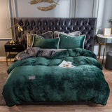 Velvet Milk Solid Color Quilt Cover Quilts and Blankets Julia M Home & Kitchen Green 150x200cm 