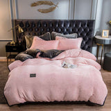 Velvet Milk Solid Color Quilt Cover Quilts and Blankets Julia M Home & Kitchen Pink 150x200cm 