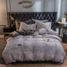 Velvet Milk Solid Color Quilt Cover Quilts and Blankets Julia M Home & Kitchen Grey 150x200cm 
