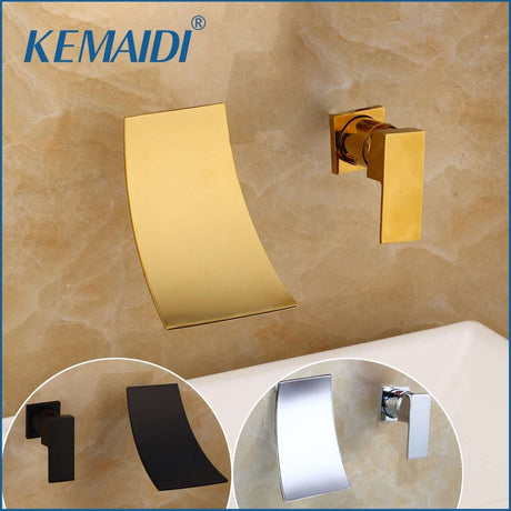 Chrome/Gold Waterfall Spout Basin Faucet: The Ultimate Bathroom Upgrade bathroom accessories Julia M Home & Kitchen   