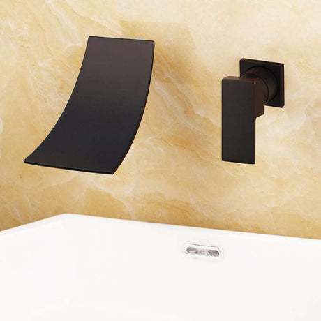 Chrome/Gold Waterfall Spout Basin Faucet: The Ultimate Bathroom Upgrade bathroom accessories Julia M Home & Kitchen Black  