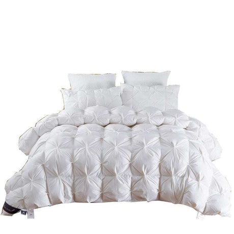 Winter Double Cotton Quilt with White Goose Down Filling quilts & comforters Julia M Home & Kitchen White 150x200cm 