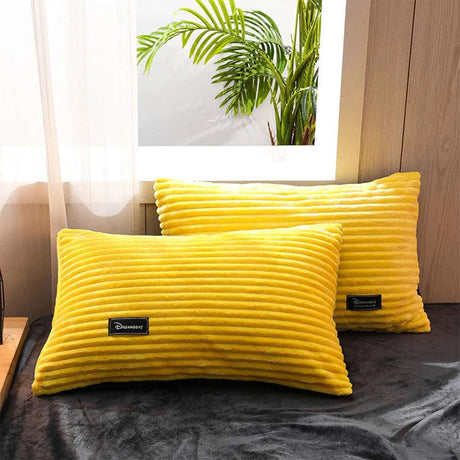 Winter Magic Velvet Pillowcase pillowcases & shams Julia M Home & Kitchen yellow 48cmx74cm 2pc 