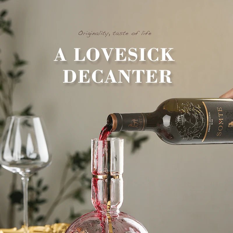 A Lovesick Decanter Elegance lead - Free Crystal Clear Glass Red Wine Decanter Juice Container Wine Decanters - Julia M LifeStyles