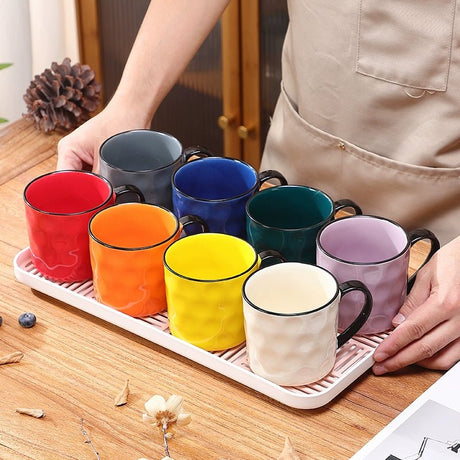 Accessible Luxury Ceramic Water Cup Home Use Set Mug One Color Cup for One Person Family Drinking Cup Hospitality Tea Cup Set - Julia M LifeStyles