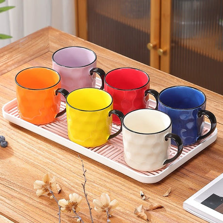 Accessible Luxury Ceramic Water Cup Home Use Set Mug One Color Cup for One Person Family Drinking Cup Hospitality Tea Cup Set - Julia M LifeStyles