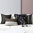 Accessible Luxury Wind Black Pillow Model Room Jacquard Fox Fur Pillow Cover Bed & Breakfast Living Room Sofa Cushion Cover Removable and Washable - Julia M LifeStyles