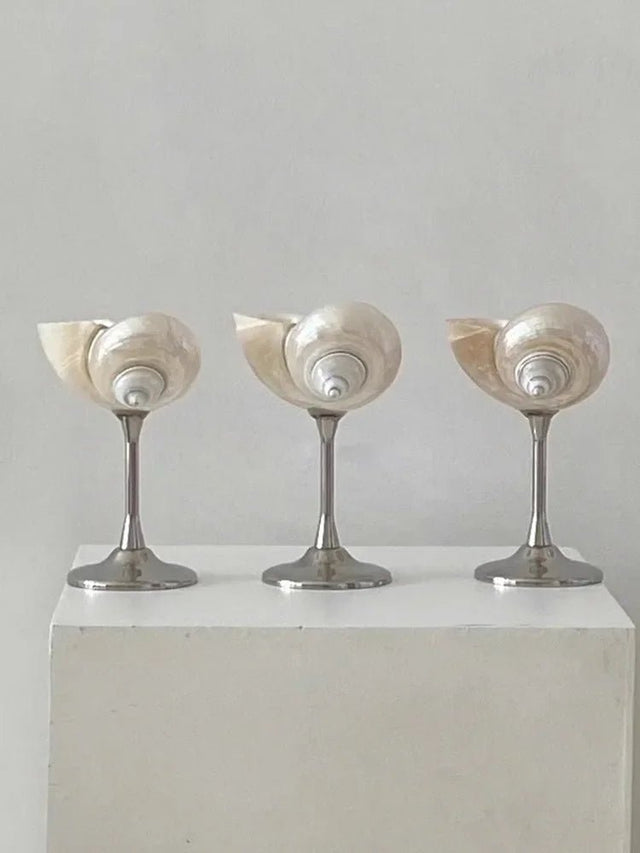 AhunderJiaz - Vintage Champagne Glasses, Creative Natural Shell Goblet, Metal Vintage Wine Glasses, Party Cocktail Drinkware Set - Julia M LifeStyles