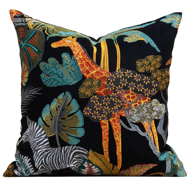 American Jungle Velvet Cushion Cover by Meow Sauce Home - Julia M LifeStyles