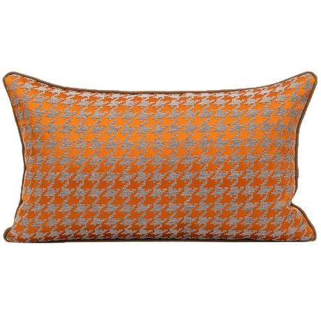 American Modern Light Luxury Retro Houndstooth Leather Patchwork Sofa Model Room Designer Pillow Cushion with Pillow Core - Julia M LifeStyles