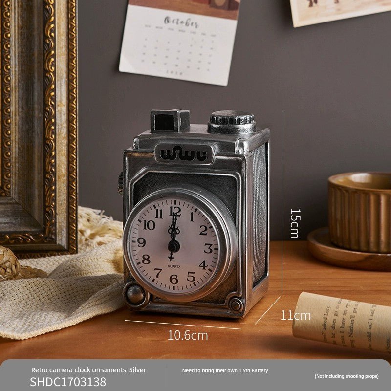 American Retro Clock Small Ornaments Home Decorations Living Room Desk Clock Desktop Clock For Home Bedroom Desk Clock Mute - Julia M LifeStyles