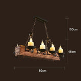 American Retro Industrial Style Chandelier Glass Solid Wood Iron Restaurant Bar Coffee Shop Boat Wood Decoration Pendent Lamp - Julia M LifeStyles