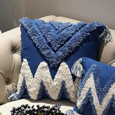 Tassel Embroidered Cotton Cushion Cover for Mediterranean-Inspired Home Decor - Julia M LifeStyles