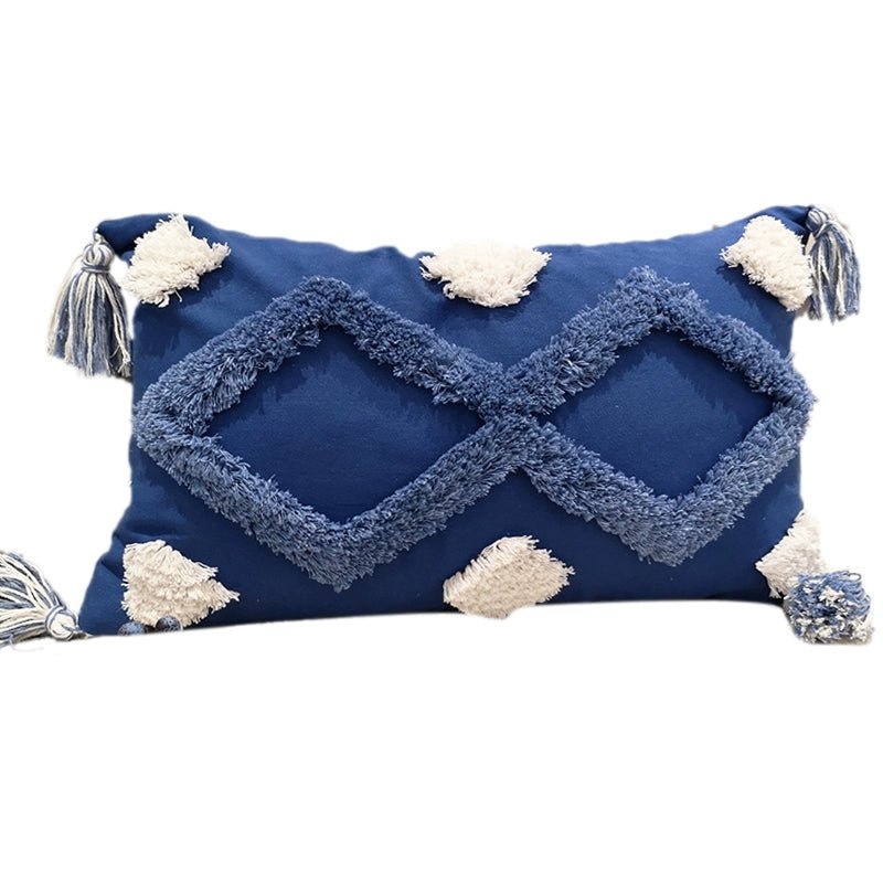 Tassel Embroidered Cotton Cushion Cover for Mediterranean-Inspired Home Decor - Julia M LifeStyles