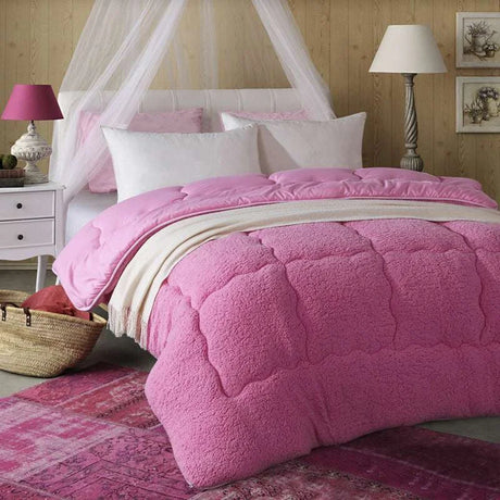 Australian lamb wool winter quilt super warm lamb quilt winter blanket Julia M Home & Kitchen Pink 110x150 