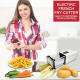 Electric French Fry Cutter with Stainless Steel Blades - Time-Saving and Safe Electric French Fry Cutter With Blades Julia M LifeStyles   