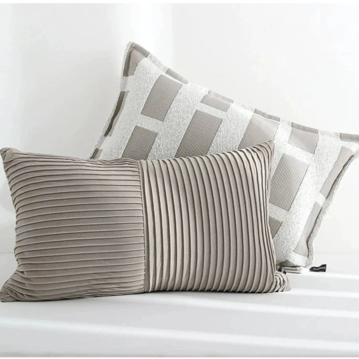 Modern Minimalist Gray Geometric Jacquard Pillow Cover - Julia M LifeStyles