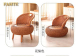 Balcony rattan chair tatami mat single with rattan solid wood for shoe stool living room adult casual - Julia M LifeStyles