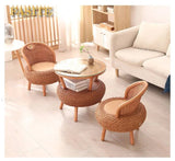 Balcony rattan chair tatami mat single with rattan solid wood for shoe stool living room adult casual - Julia M LifeStyles