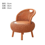 Balcony rattan chair tatami mat single with rattan solid wood for shoe stool living room adult casual - Julia M LifeStyles