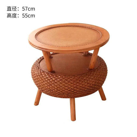 Balcony rattan chair tatami mat single with rattan solid wood for shoe stool living room adult casual - Julia M LifeStyles