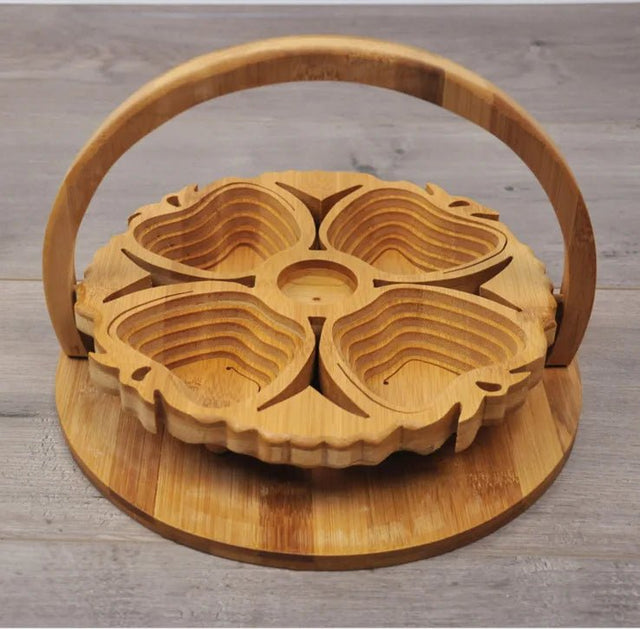 Bamboo Apple Fruit Basket 🍏 Foldable Eco - Friendly Storage Choice - Julia M LifeStyles