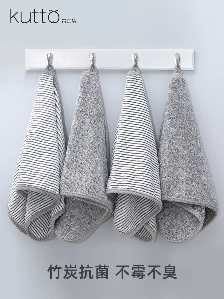 Bamboo Charcoal Antibacterial Towel Men Coral Fleece Face Washing Non - Cotton Cotton Absorbent For Home Adult Female Bath Face Wiping - Julia M LifeStyles