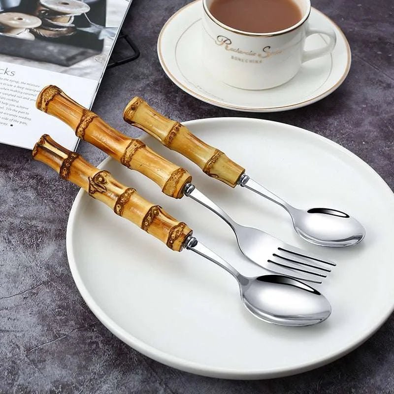 Bamboo Handle Stainless Steel Cutlery Set - Julia M LifeStyles