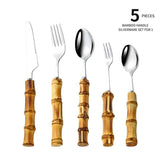 Bamboo Handle Stainless Steel Cutlery Set - Julia M LifeStyles