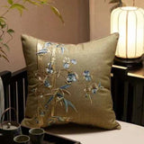 Bamboo Plum Bossom Embroidered Cushion Cover - Julia M LifeStyles