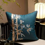 Bamboo Plum Bossom Embroidered Cushion Cover - Julia M LifeStyles