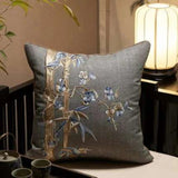 Bamboo Plum Bossom Embroidered Cushion Cover - Julia M LifeStyles