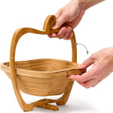 Bamboo Wood Apple Shaped Folding Fruit Basket 🍏 - Julia M LifeStyles