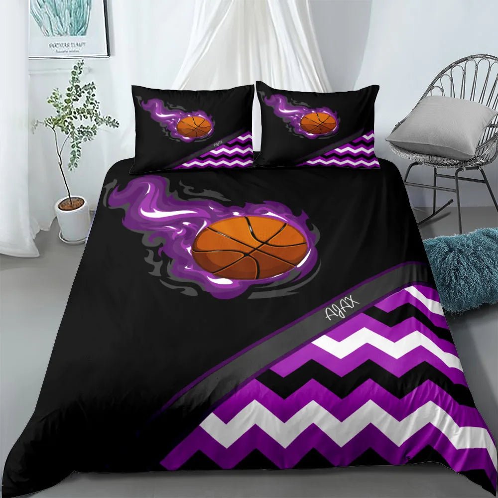 Basketball Printed Duvet Cover Set - 3 pcs of Quality Bed Linen - Julia M LifeStyles