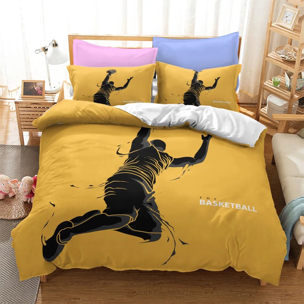 Basketball Printed Duvet Cover Set - 3 pcs of Quality Bed Linen - Julia M LifeStyles