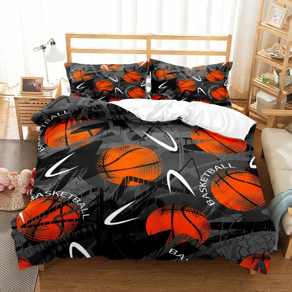 Basketball Printed Duvet Cover Set - 3 pcs of Quality Bed Linen - Julia M LifeStyles