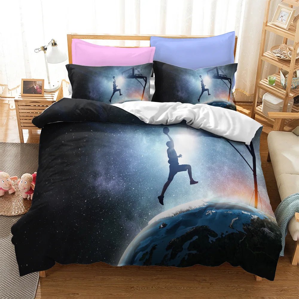 Basketball Printed Duvet Cover Set - 3 pcs of Quality Bed Linen - Julia M LifeStyles