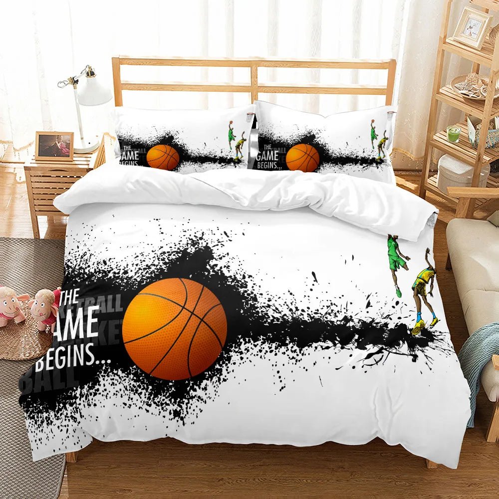 Basketball Printed Duvet Cover Set - 3 pcs of Quality Bed Linen - Julia M LifeStyles