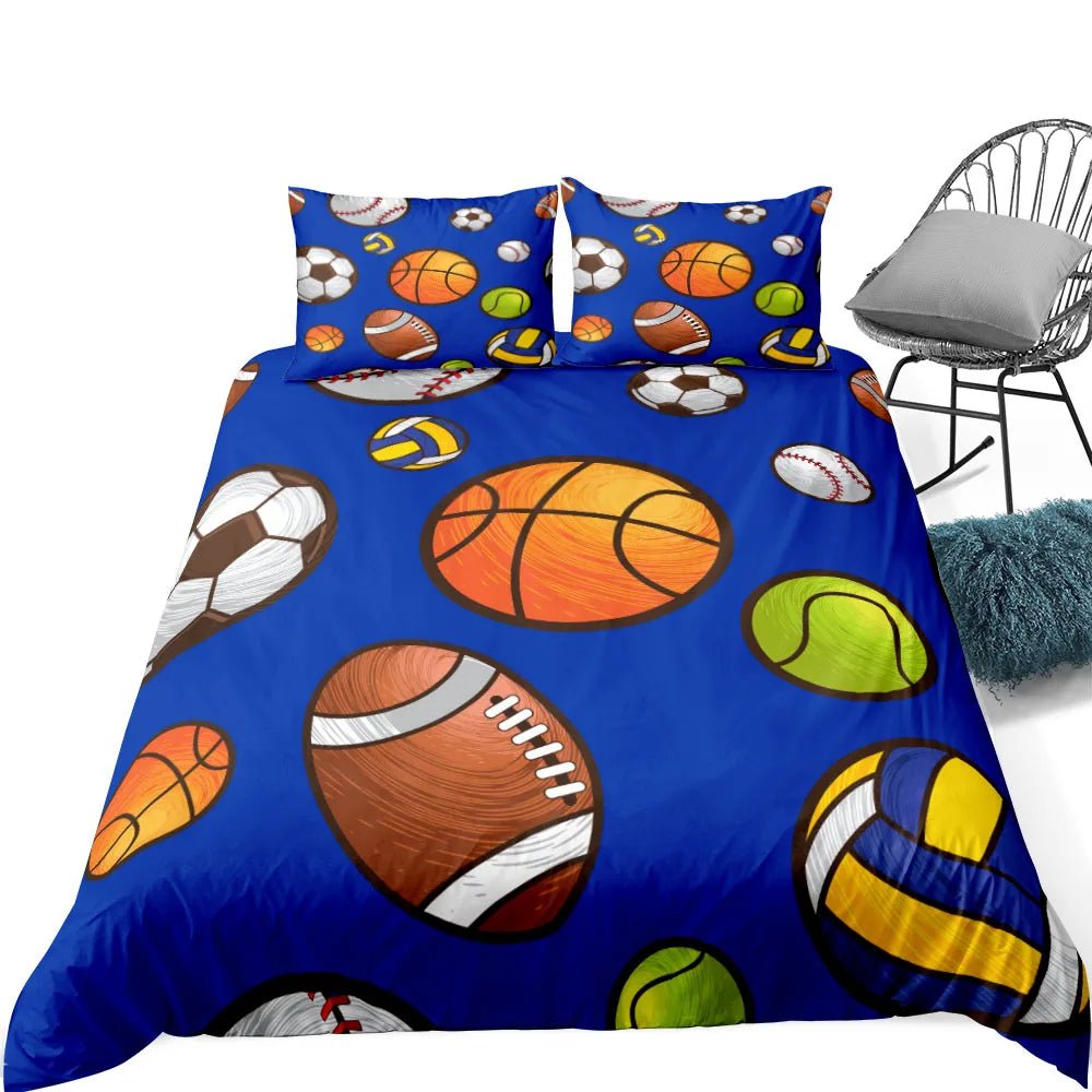 Basketball Printed Duvet Cover Set - 3 pcs of Quality Bed Linen - Julia M LifeStyles