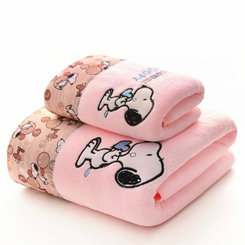 Plus Size Soft and Absorbent Cartoon Bath Towel Set - Julia M LifeStyles