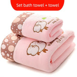 Plus Size Soft and Absorbent Cartoon Bath Towel Set - Julia M LifeStyles