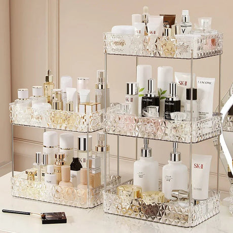 Bathroom Organizer Shelf Home Kitchen Acryl Storage Rack Large Capacity Skincare Cosmetic Liptick Shampoo Desktop Holder - Julia M LifeStyles