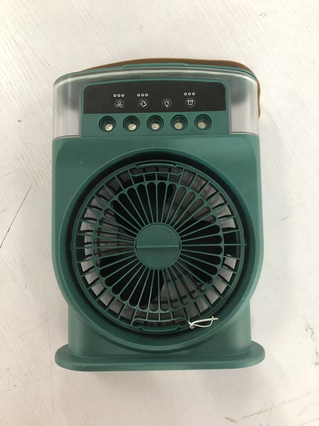Portable USB Air Conditioner Cooling Fan with 5 Sprays & 7 Colour Light cooling mist fan Julia M LifeStyles Green USB 