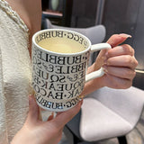 [Beautiful Style for Wife of Shop Owner] Ins Style Letter Roman Impression French Mug Coffee Cup Water Cup - Julia M LifeStyles