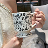 [Beautiful Style for Wife of Shop Owner] Ins Style Letter Roman Impression French Mug Coffee Cup Water Cup - Julia M LifeStyles