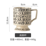 [Beautiful Style for Wife of Shop Owner] Ins Style Letter Roman Impression French Mug Coffee Cup Water Cup - Julia M LifeStyles